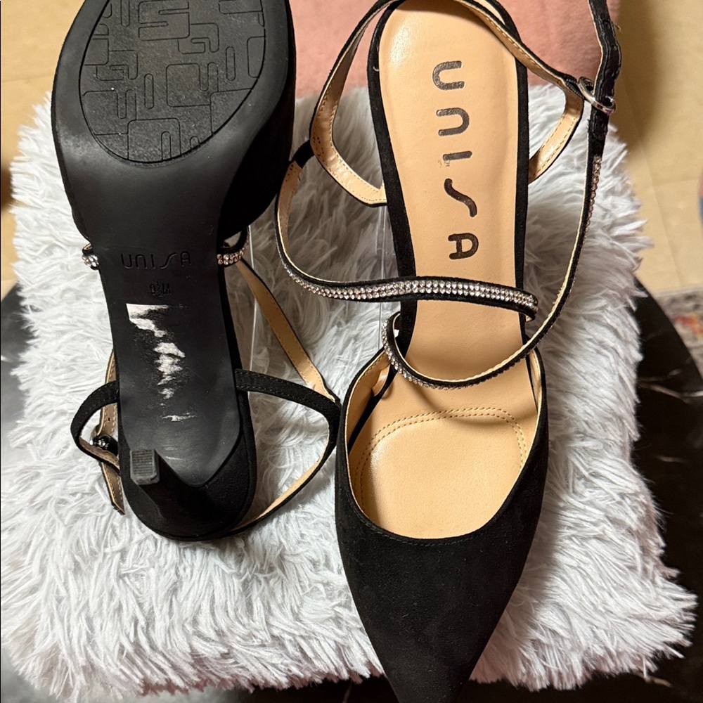Unisa Black Strappy Heels
